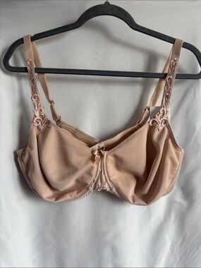 Simone Perele Blush Beige Underwire Bra with Lace Straps